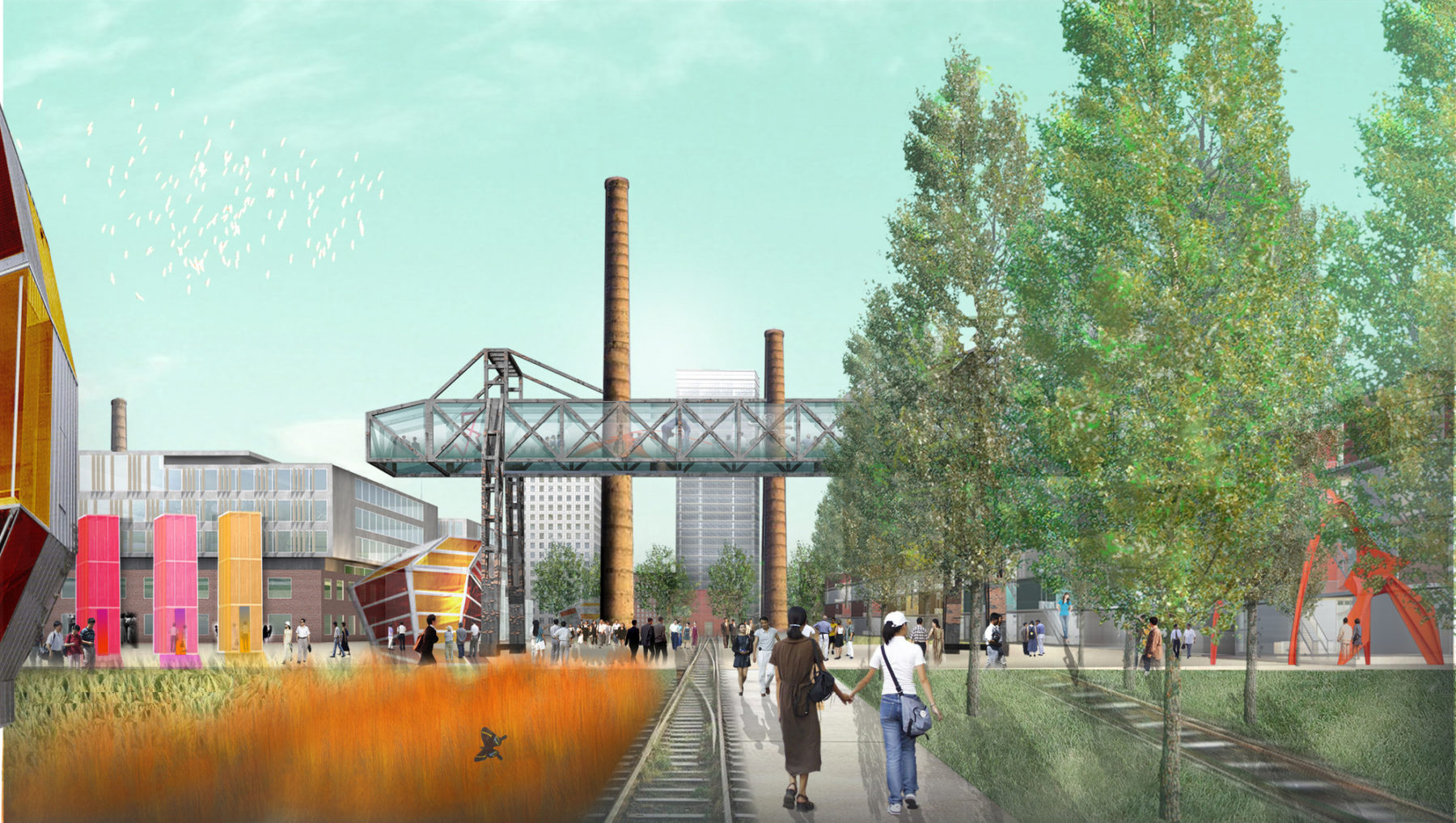 rendering of railyard park