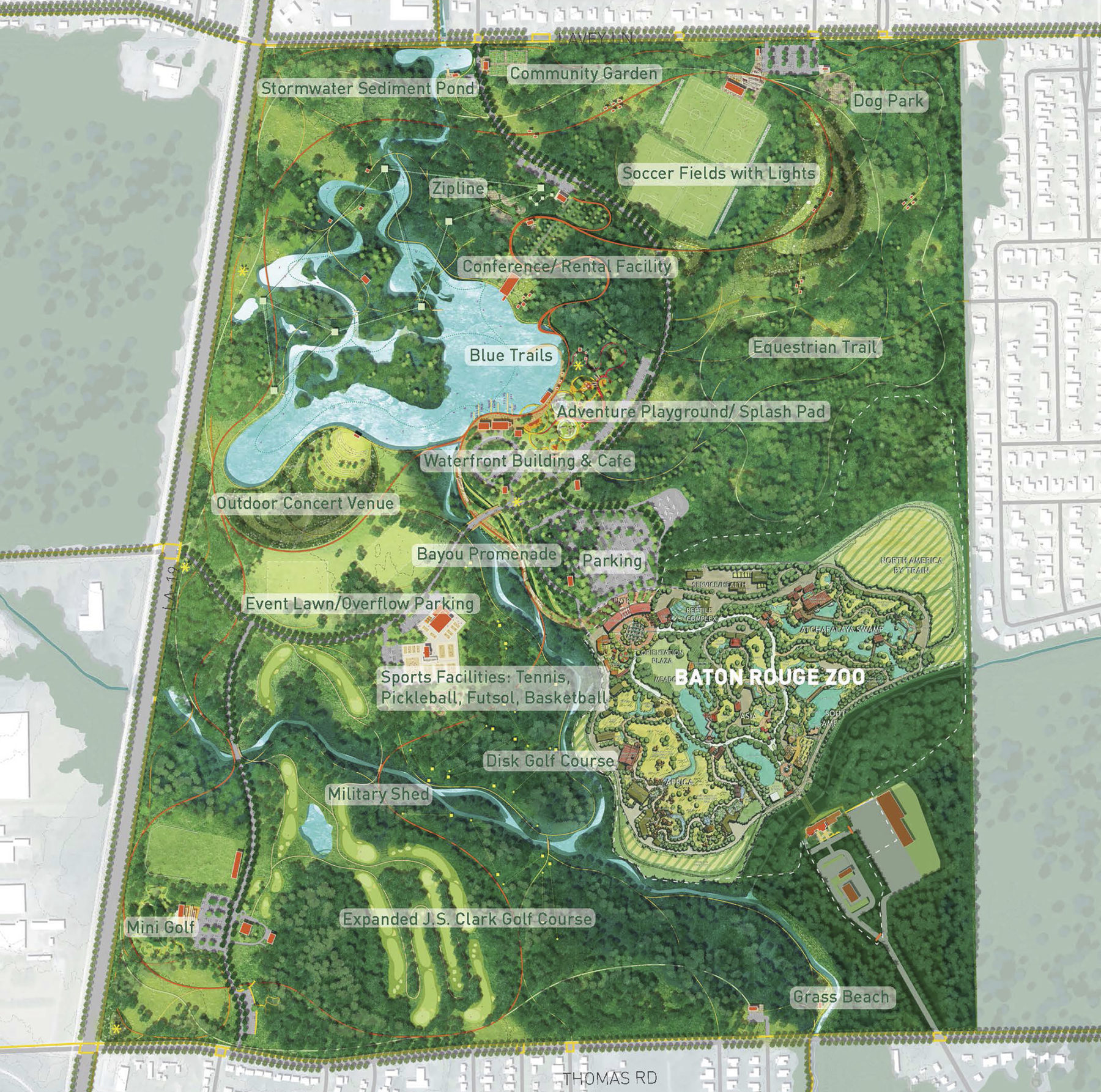 Aerial map of Greenwood Park