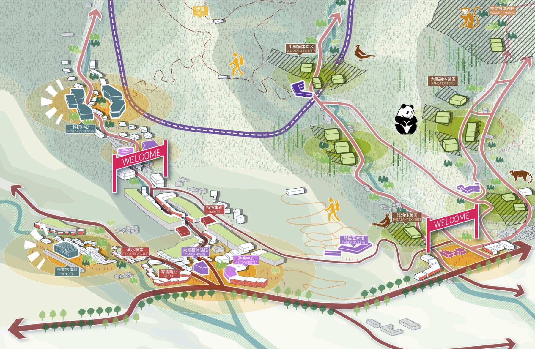 diagram of four valley in panda wilderness