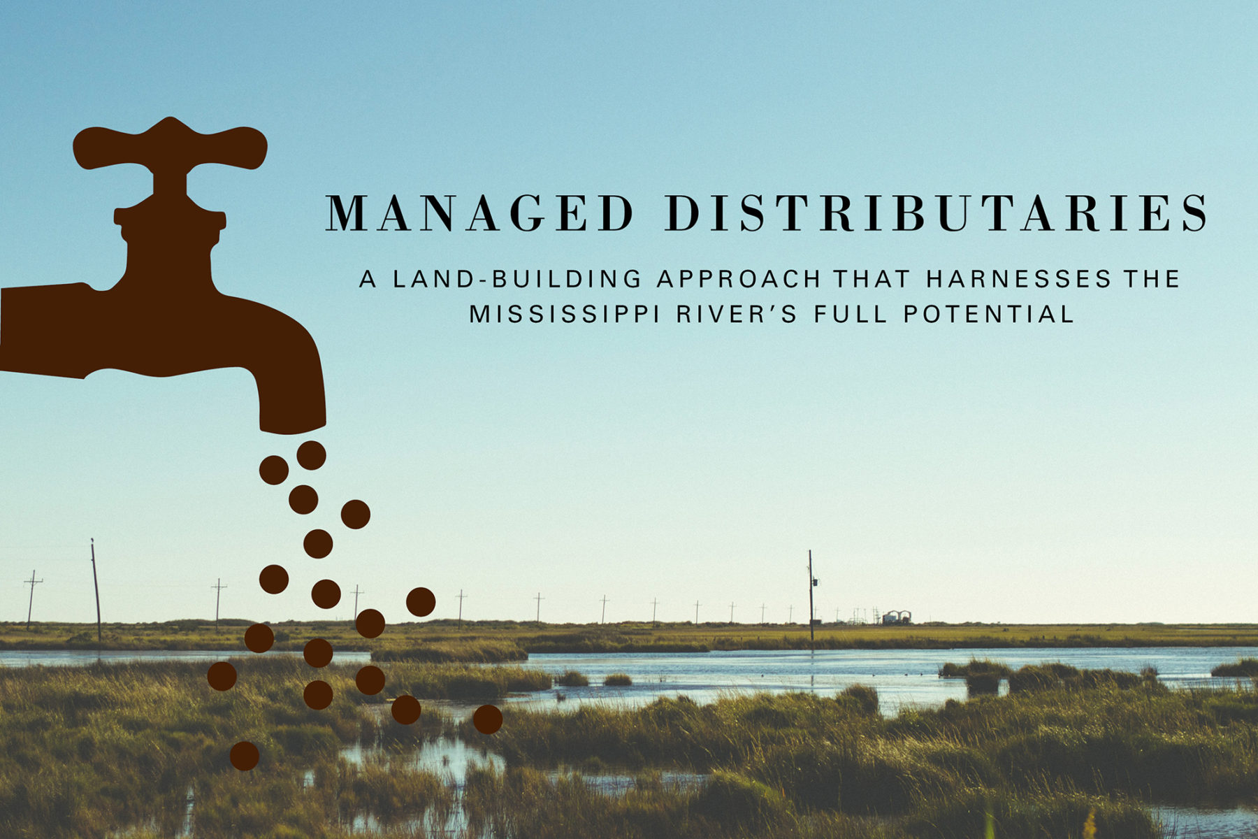 Graphic of the changing course approach over image of Mississippi Delta.