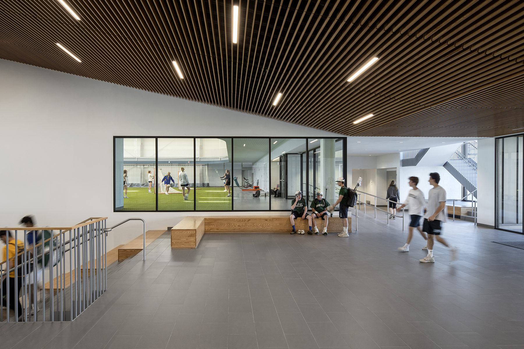 view from lobby looking into fieldhouse