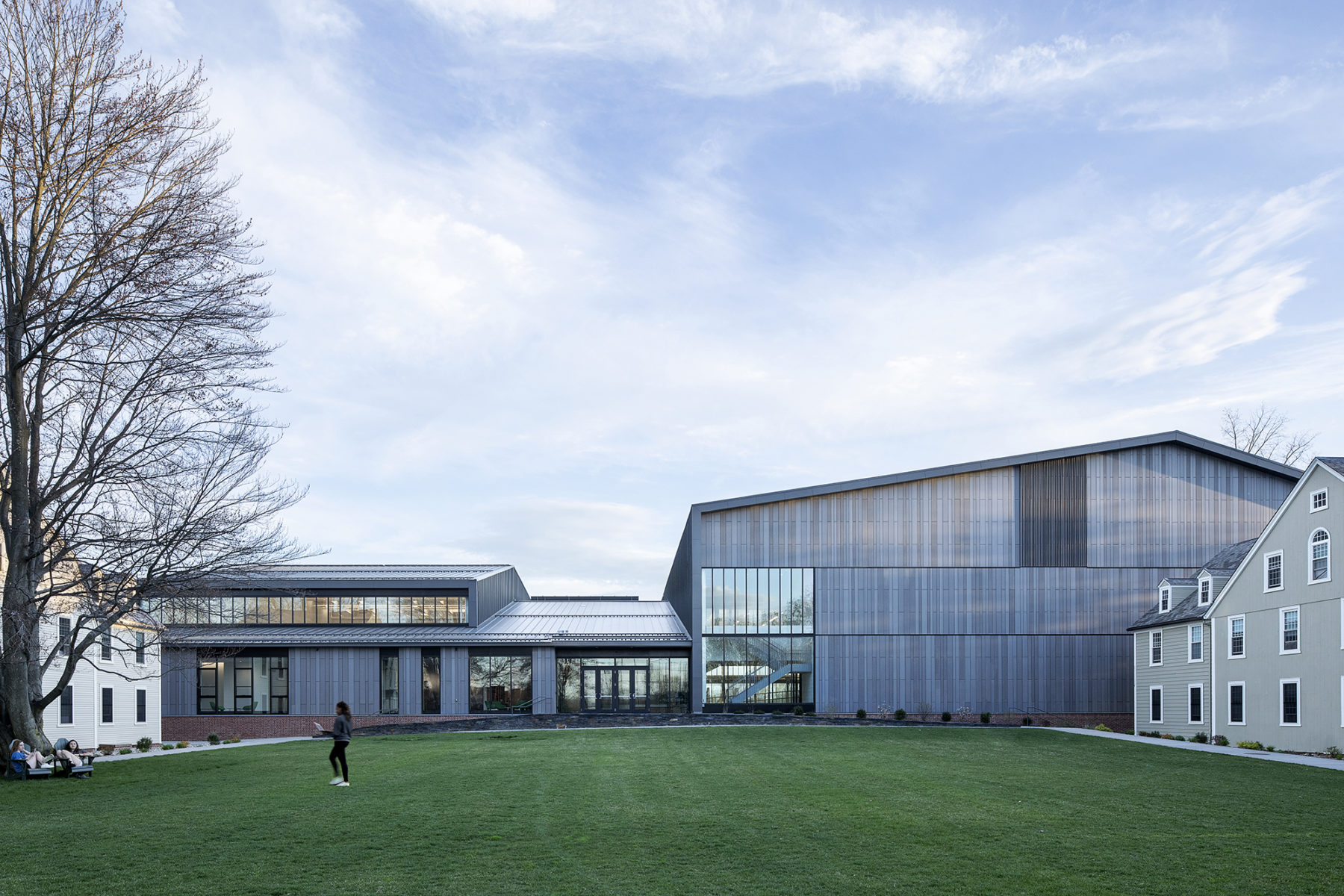 north facade at dusk