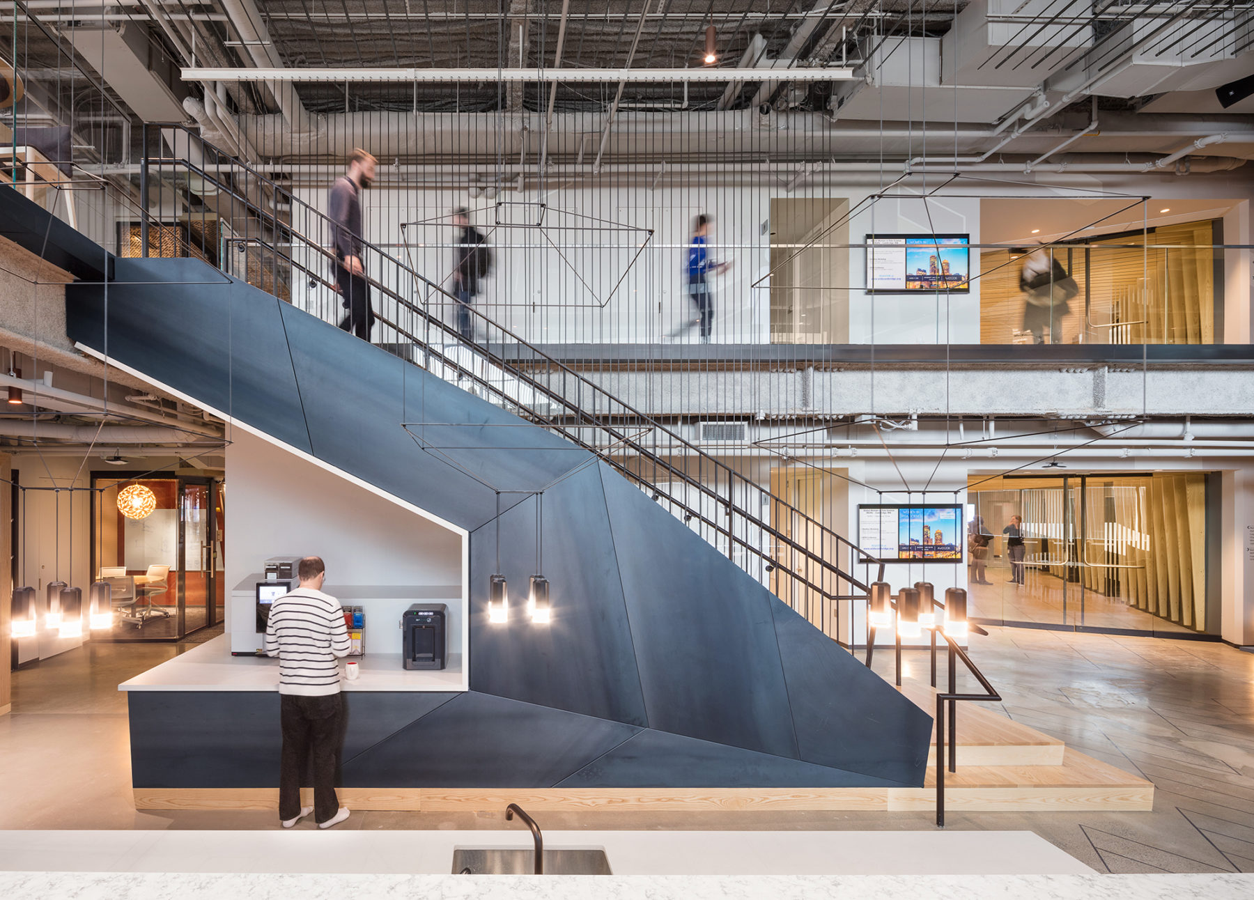 Staircase and two levels of working