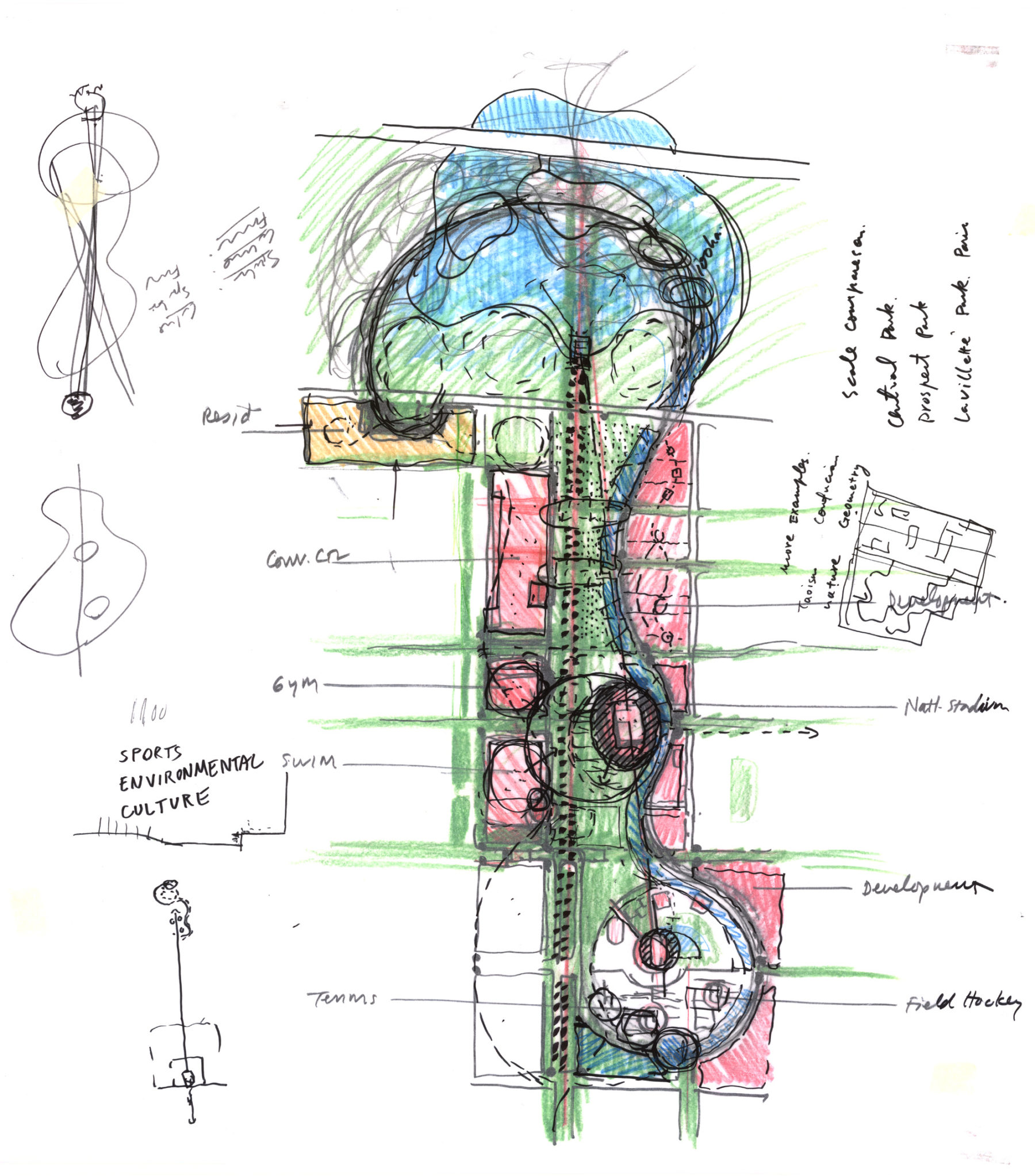 Hand sketch of master plan