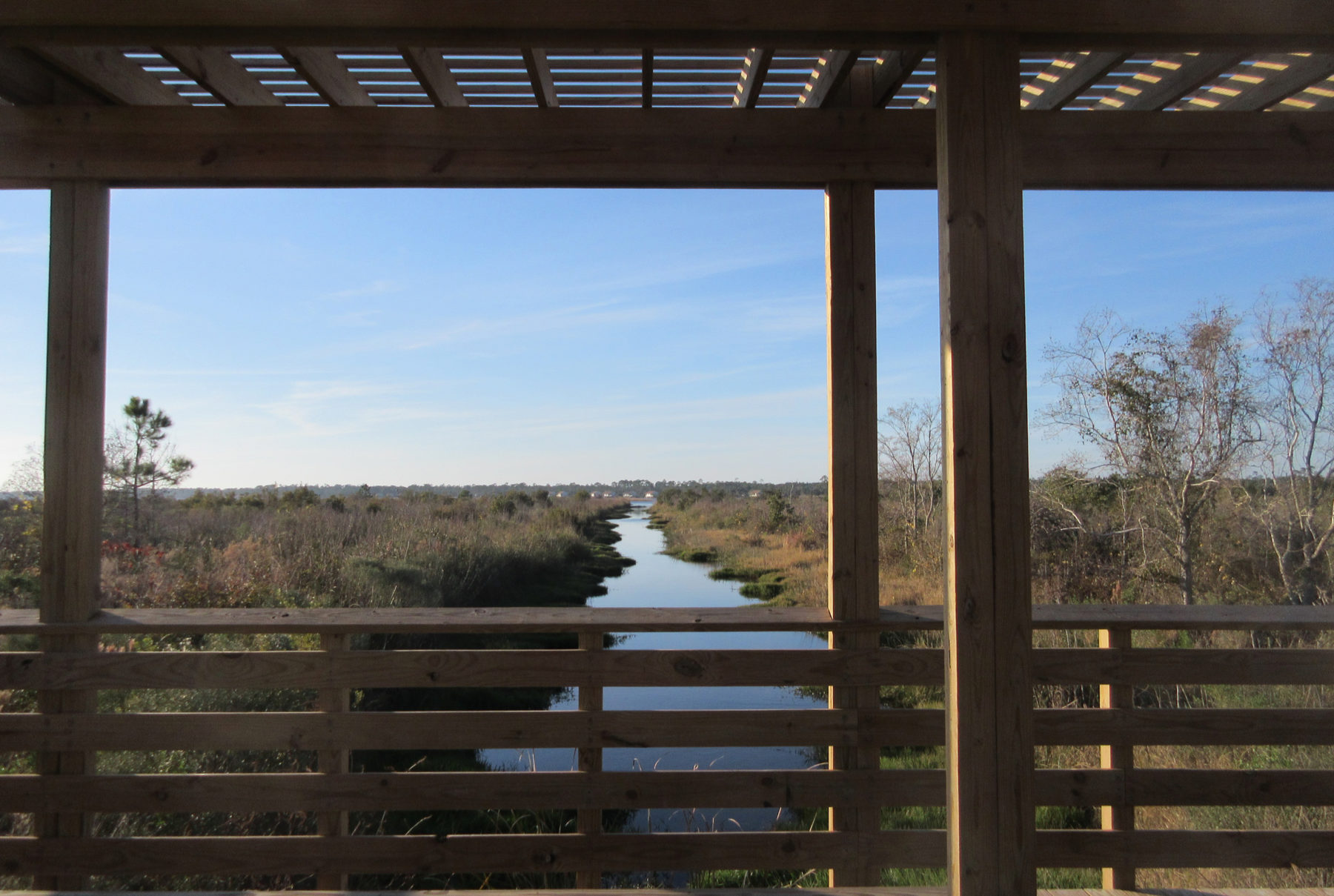 A river and structure at Gulf State Park