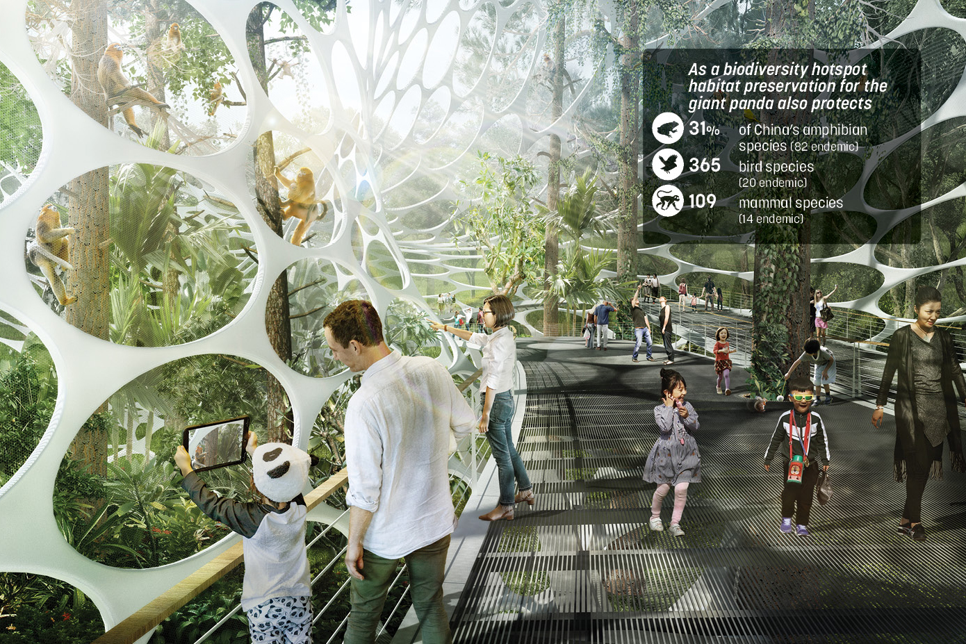 rendering of people on a pathway