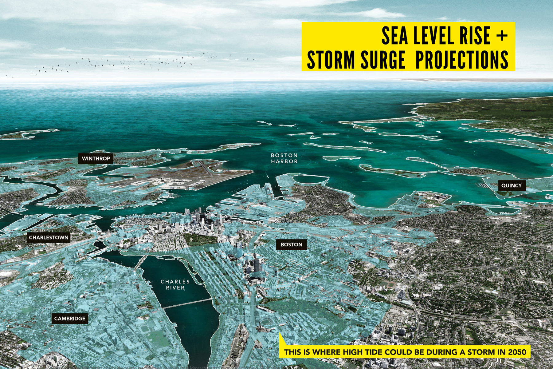 diagram of sea level rise and storm surge predictions
