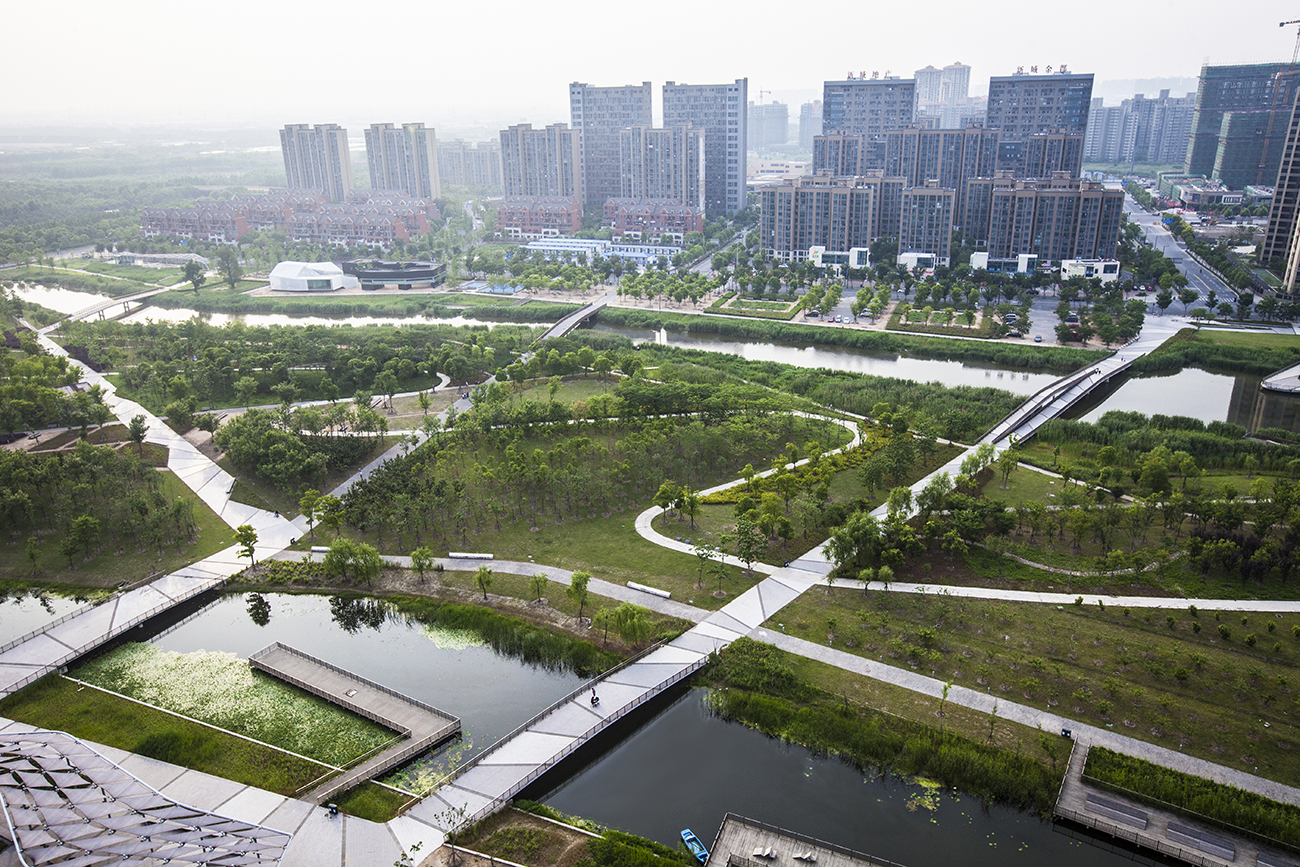 Aerial view of the park.