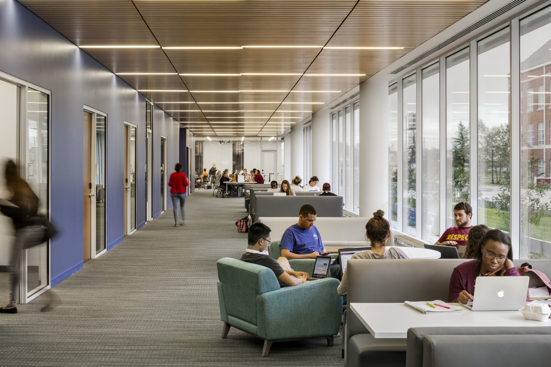 students sitting at tables