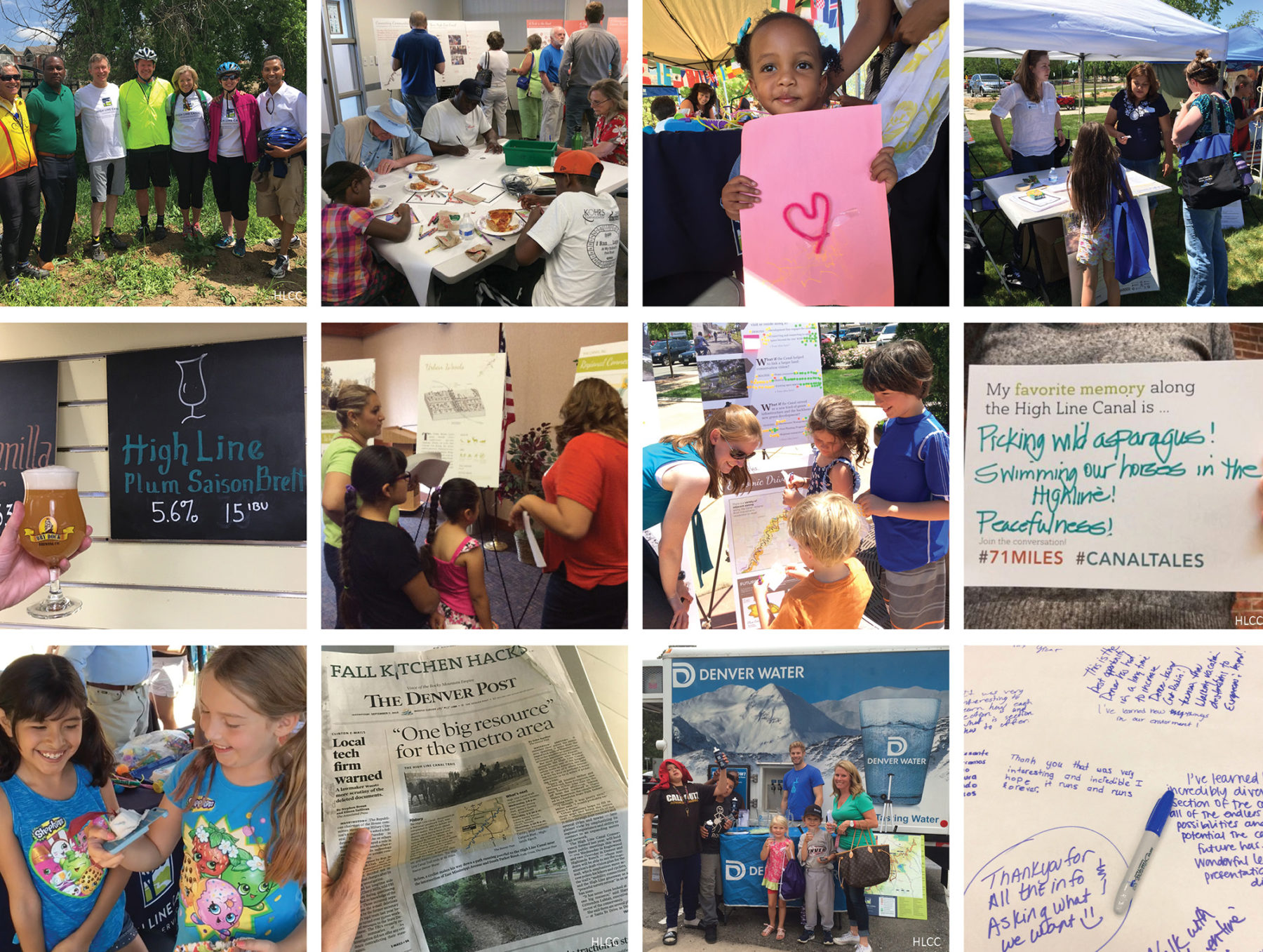 Collage of various outreach programs emphasizing children and local communities