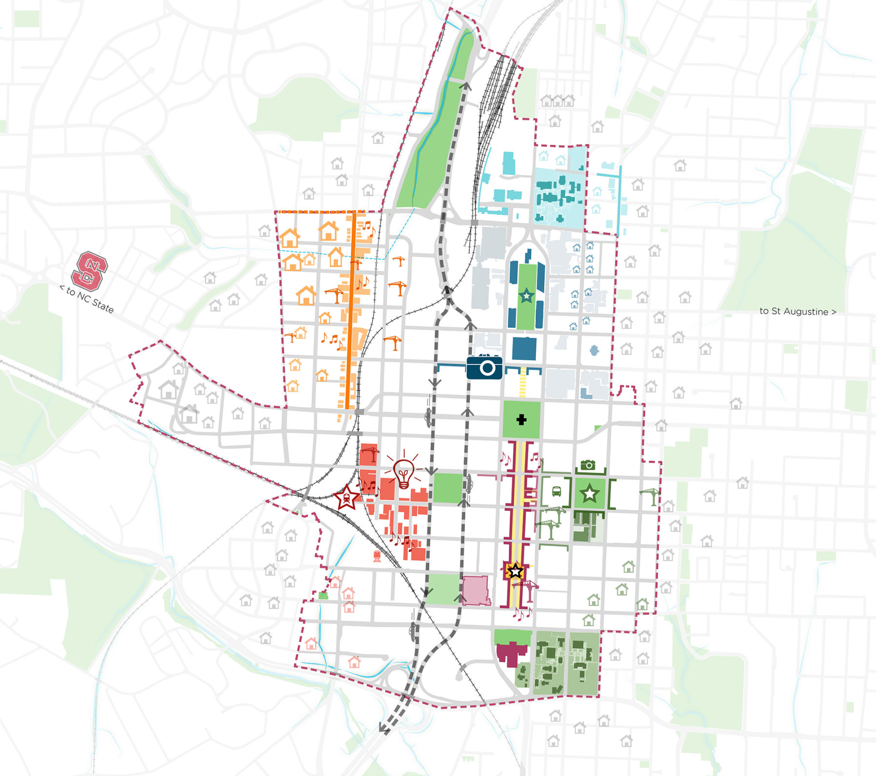 Downtown Raleigh circulation map