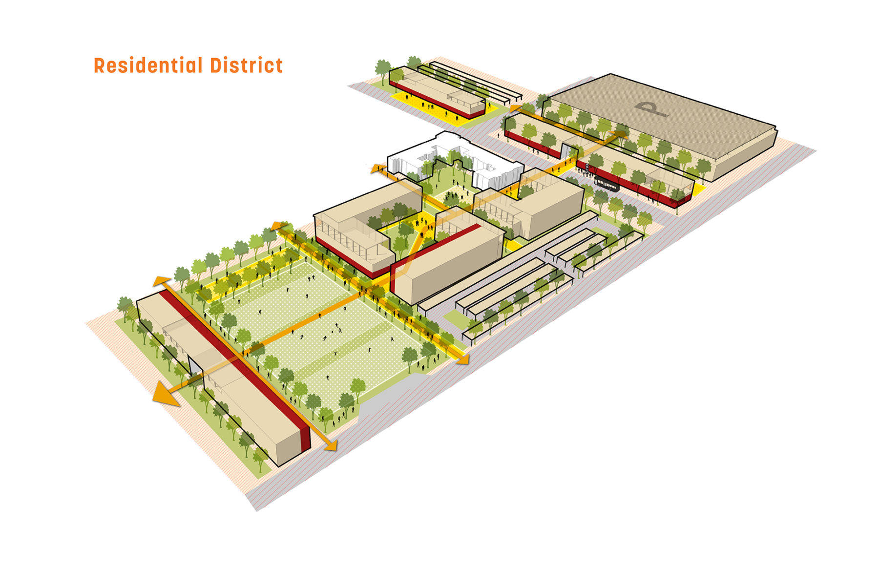 Site plane of residential district