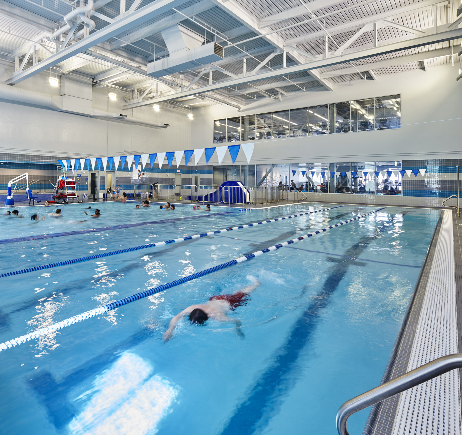 someone swimming in pool