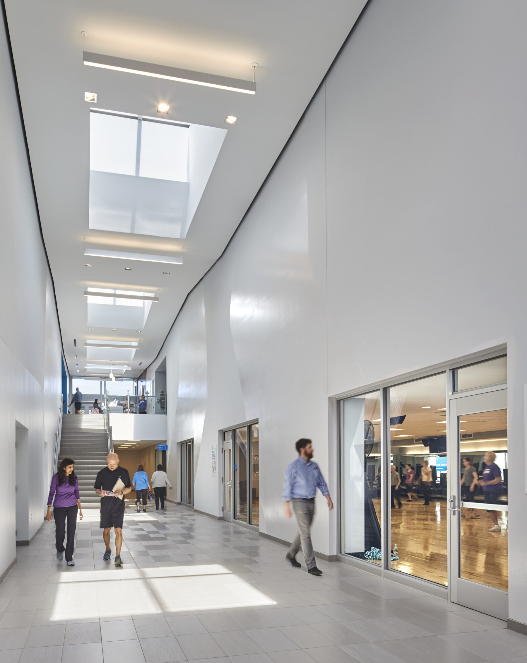 large hallway with tall ceiling