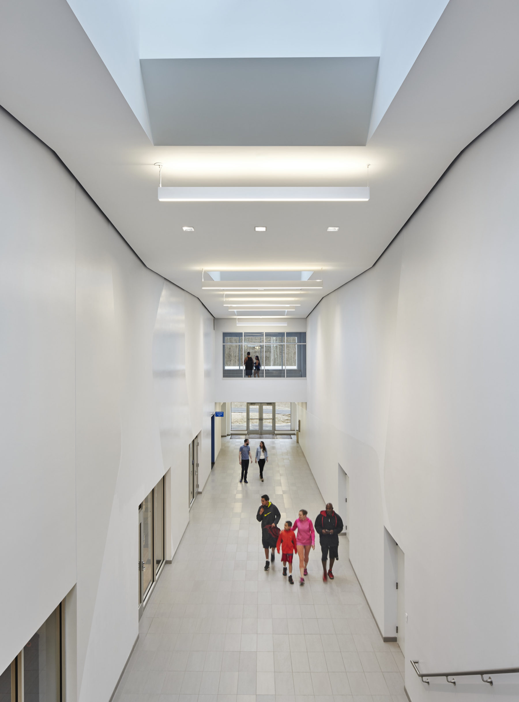 large hallway with tall ceiling