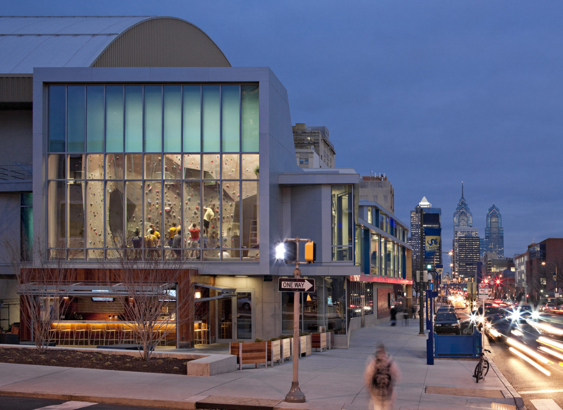 building exterior at night