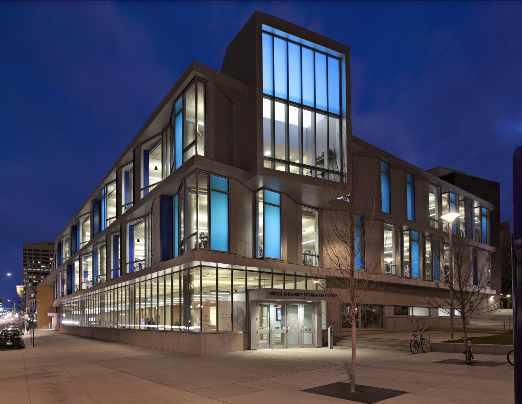 building exterior at night