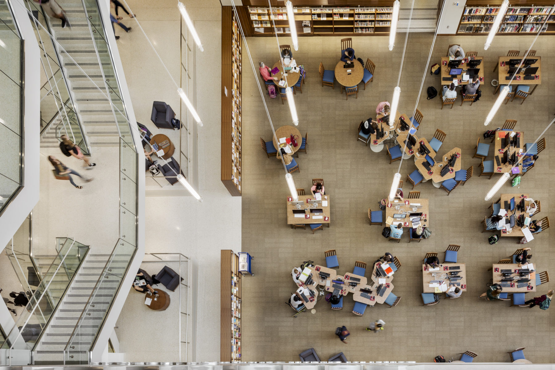 overhead shot of building interior