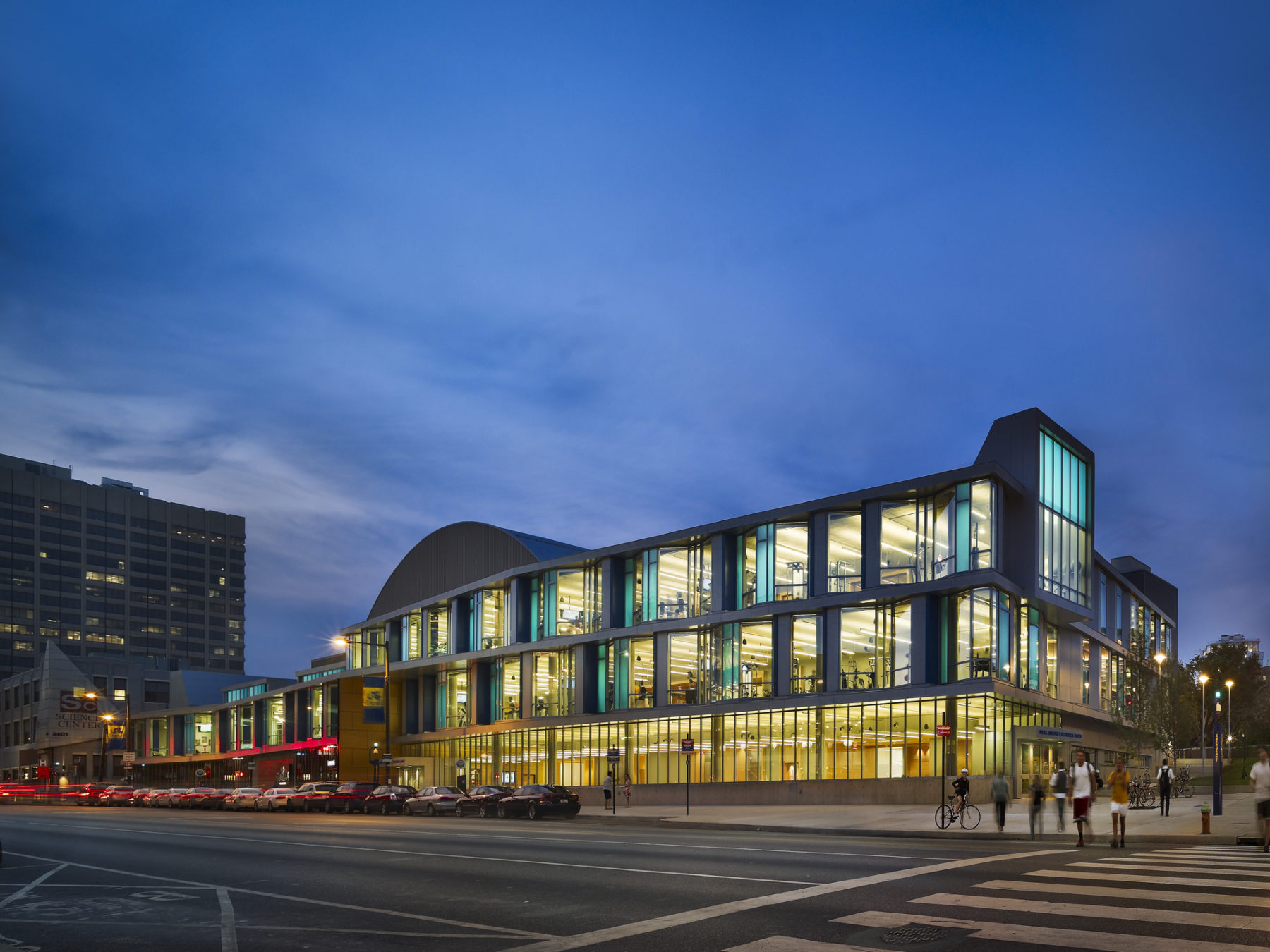 building exterior at night