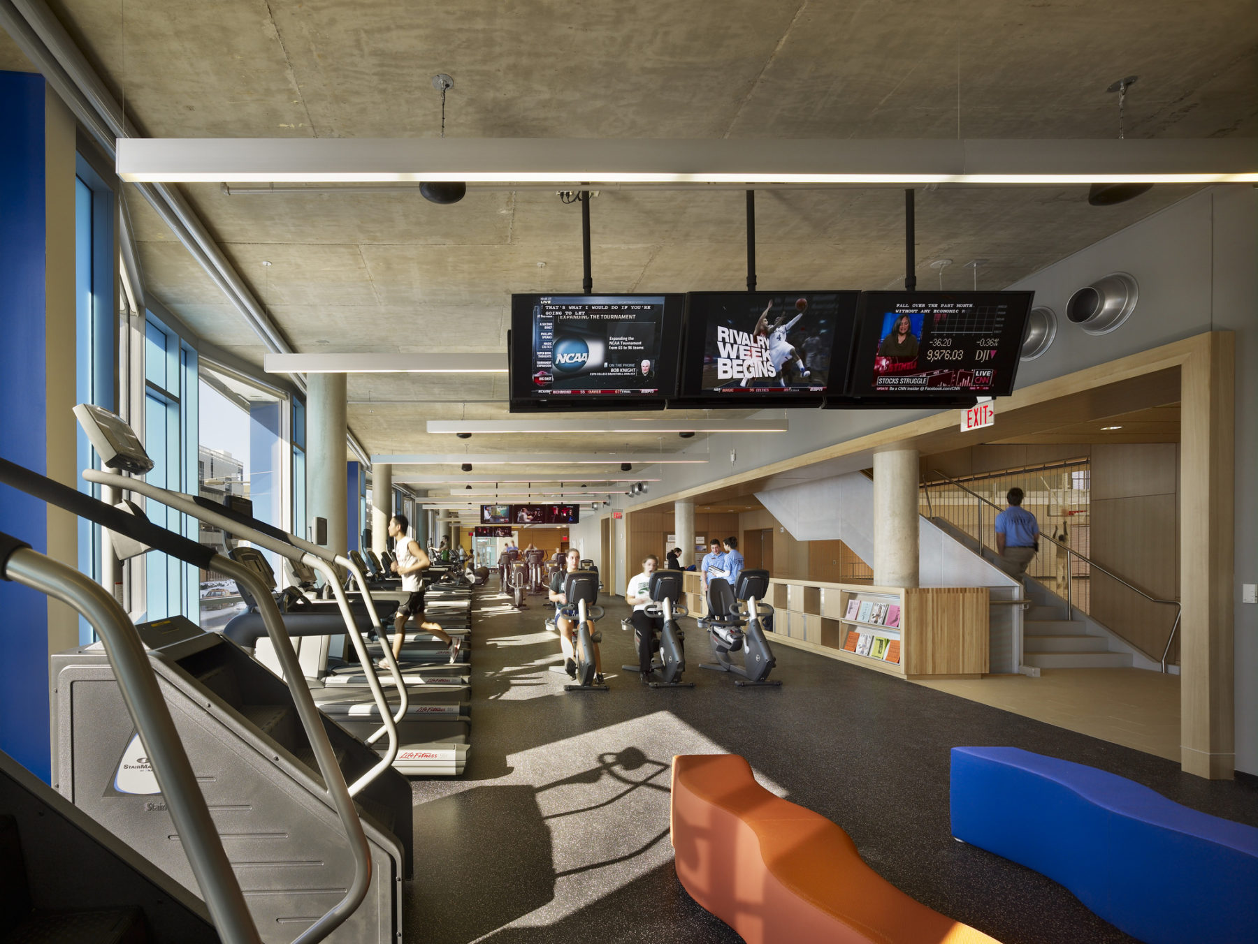 people working out in a gym