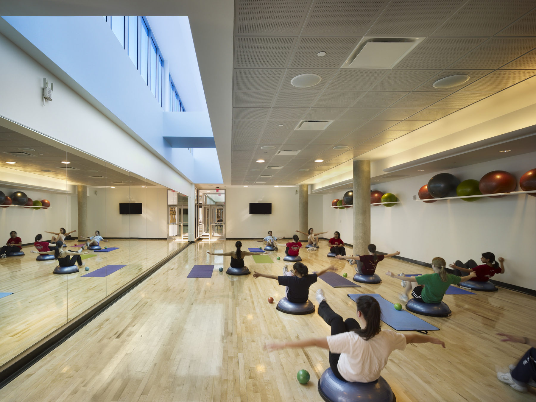 people in a yoga studio