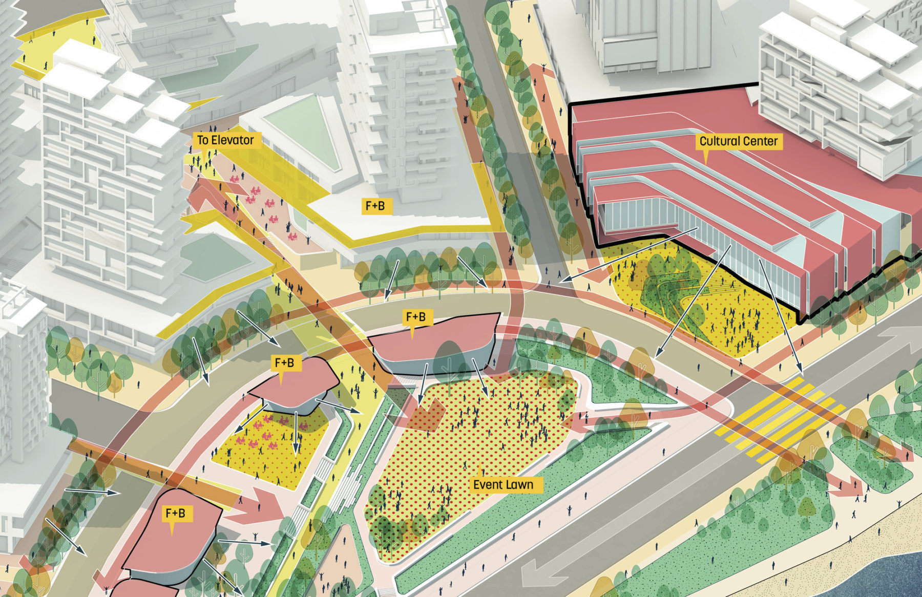 diagram of event lawn and cultural center