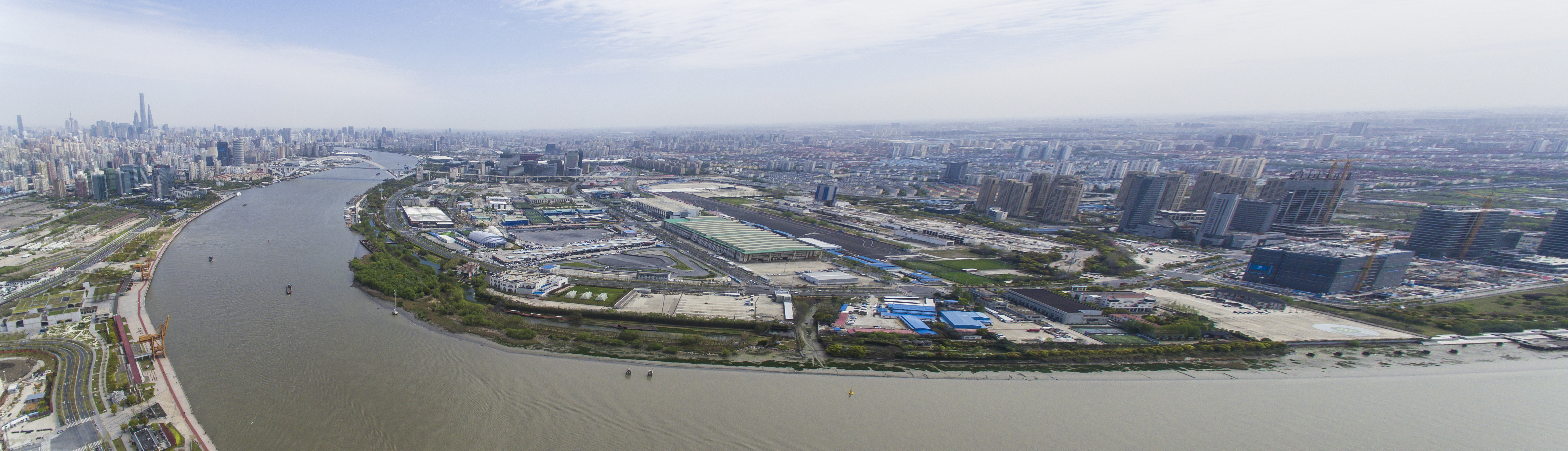 Panorama of a city and river