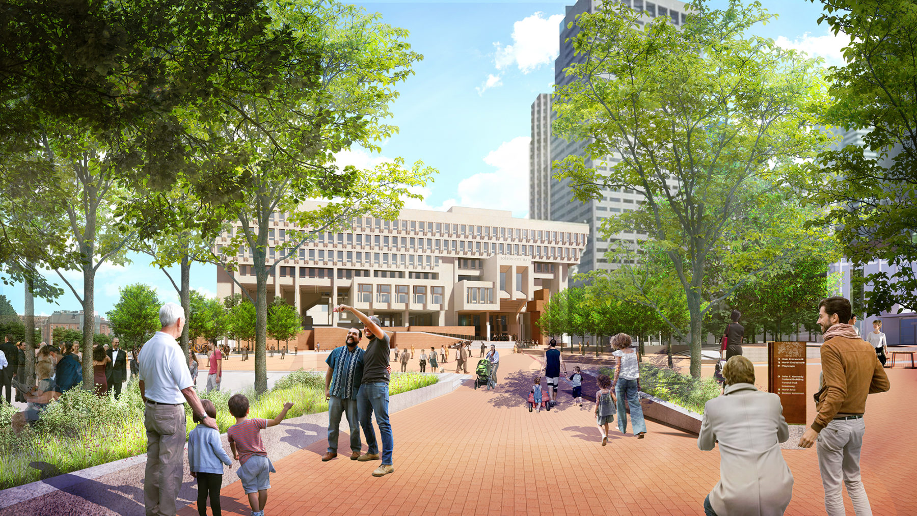rendering of plaza entry