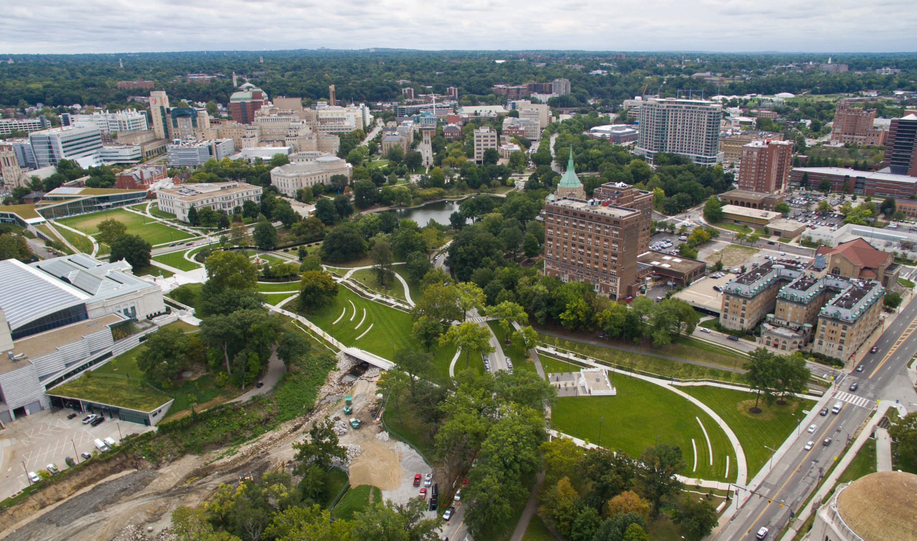 Aerial view of Nord Family Greenway