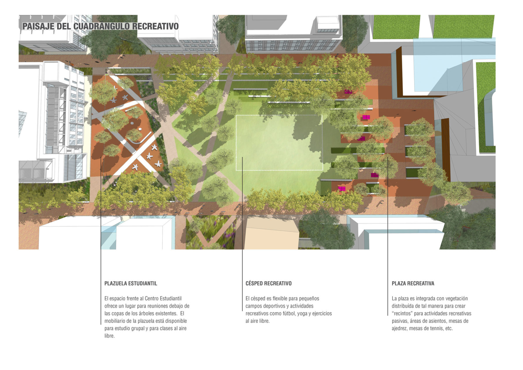 Aerial view of new recreational quad