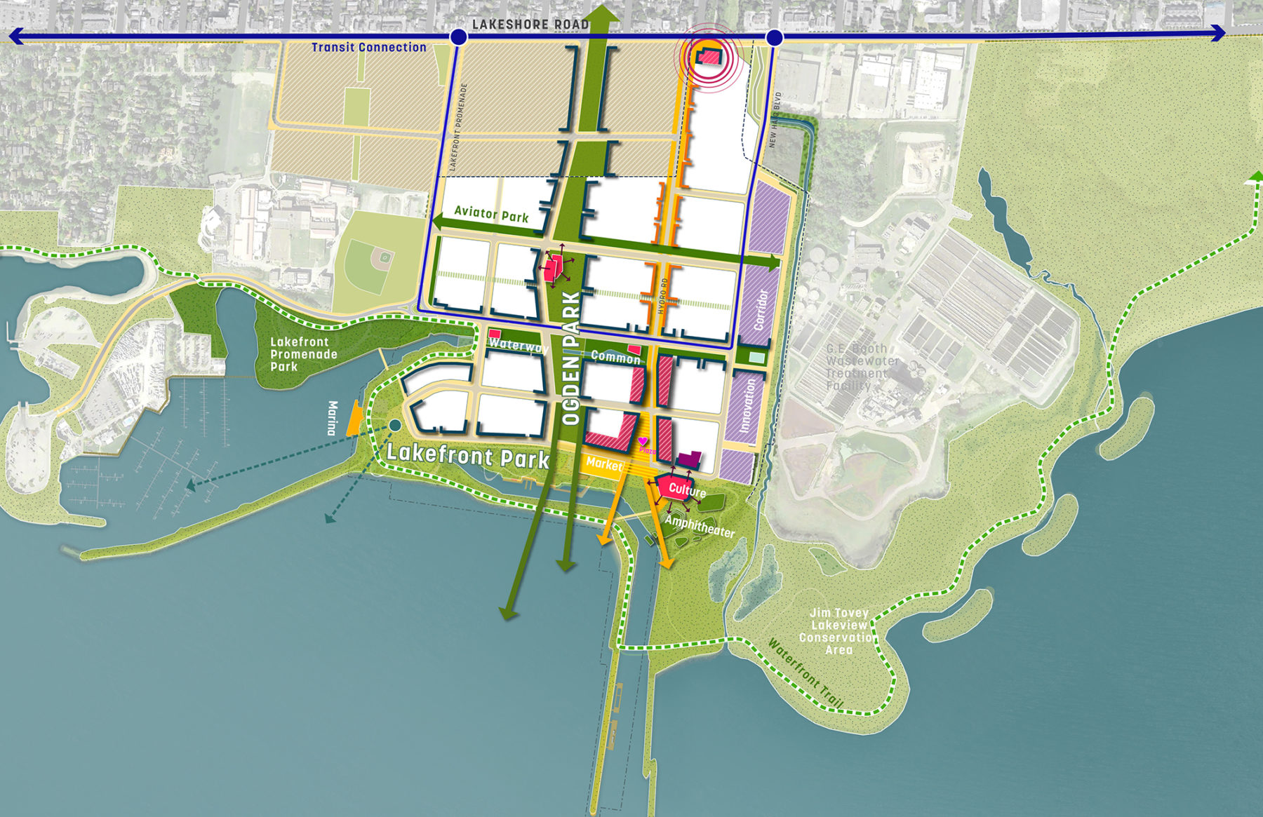 diagram of lakefront park