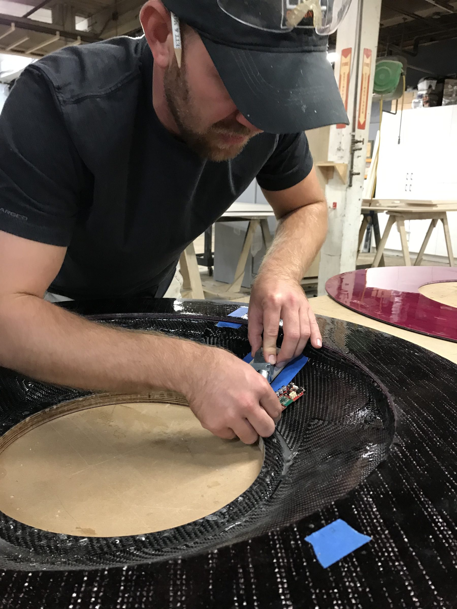 shot of a man working on the dress