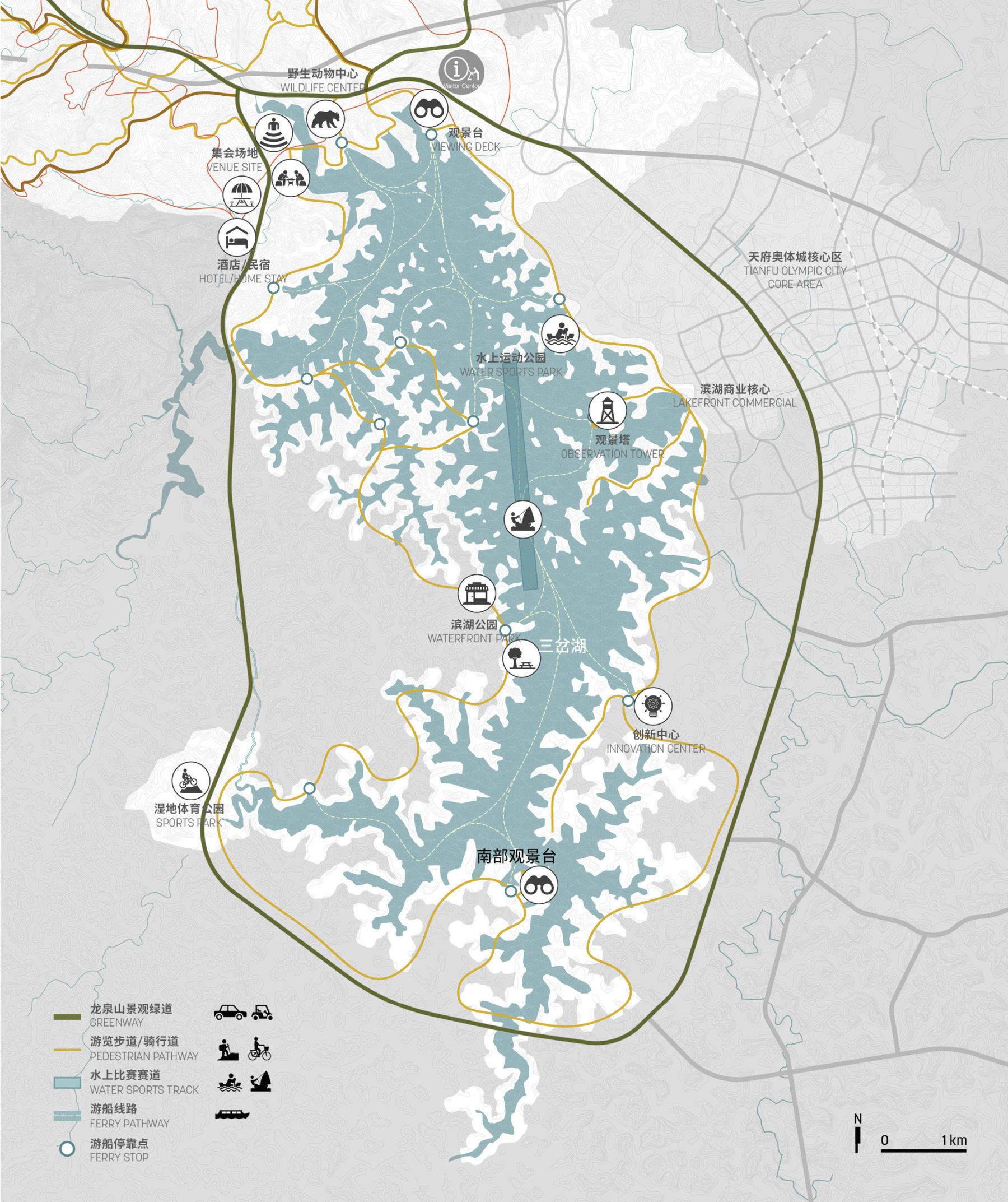 Diagram displaying Chengdu Tianfu Olympic City