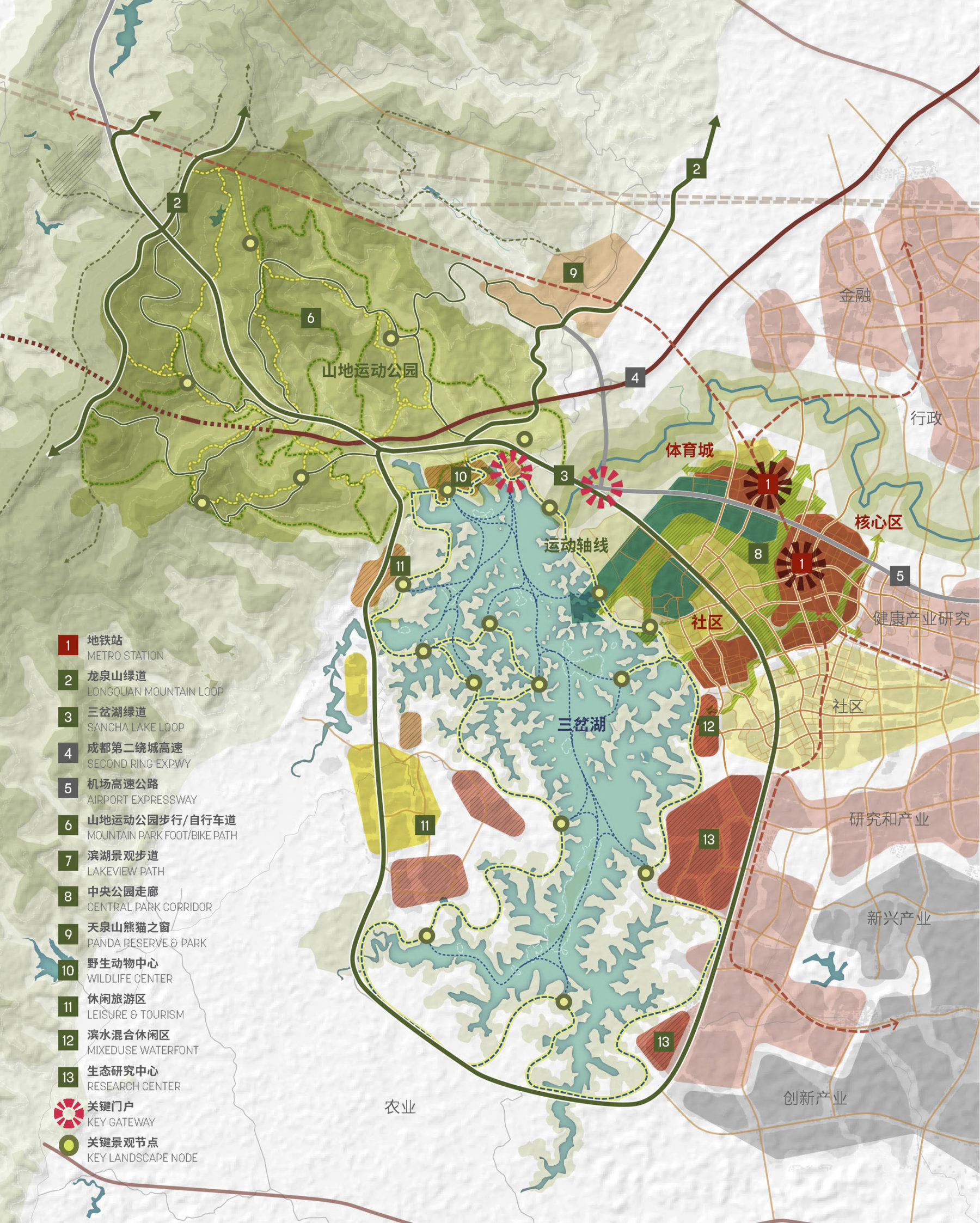 Diagram displaying Chengdu Tianfu Olympic City