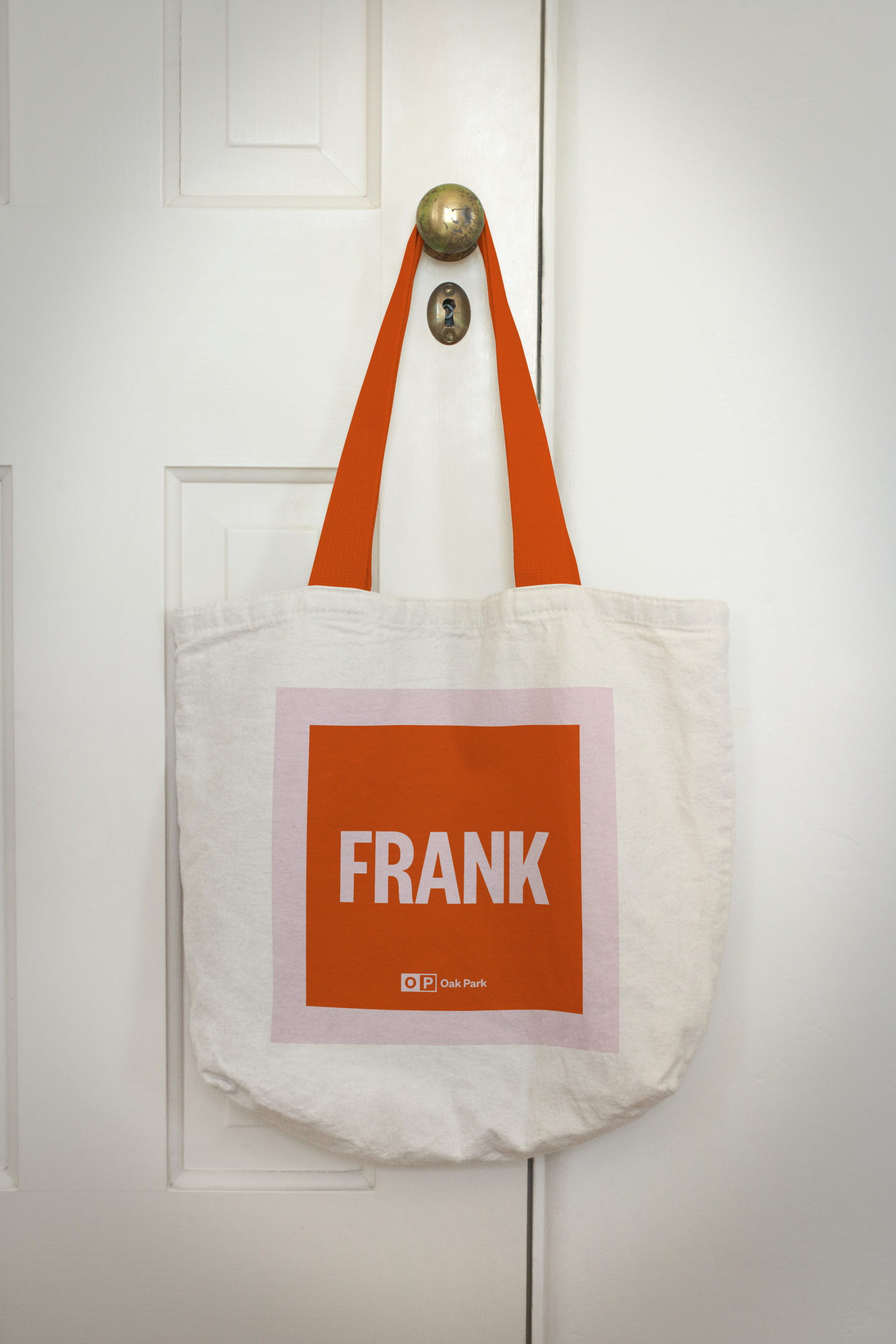 Branded Oak Park tote bag with 