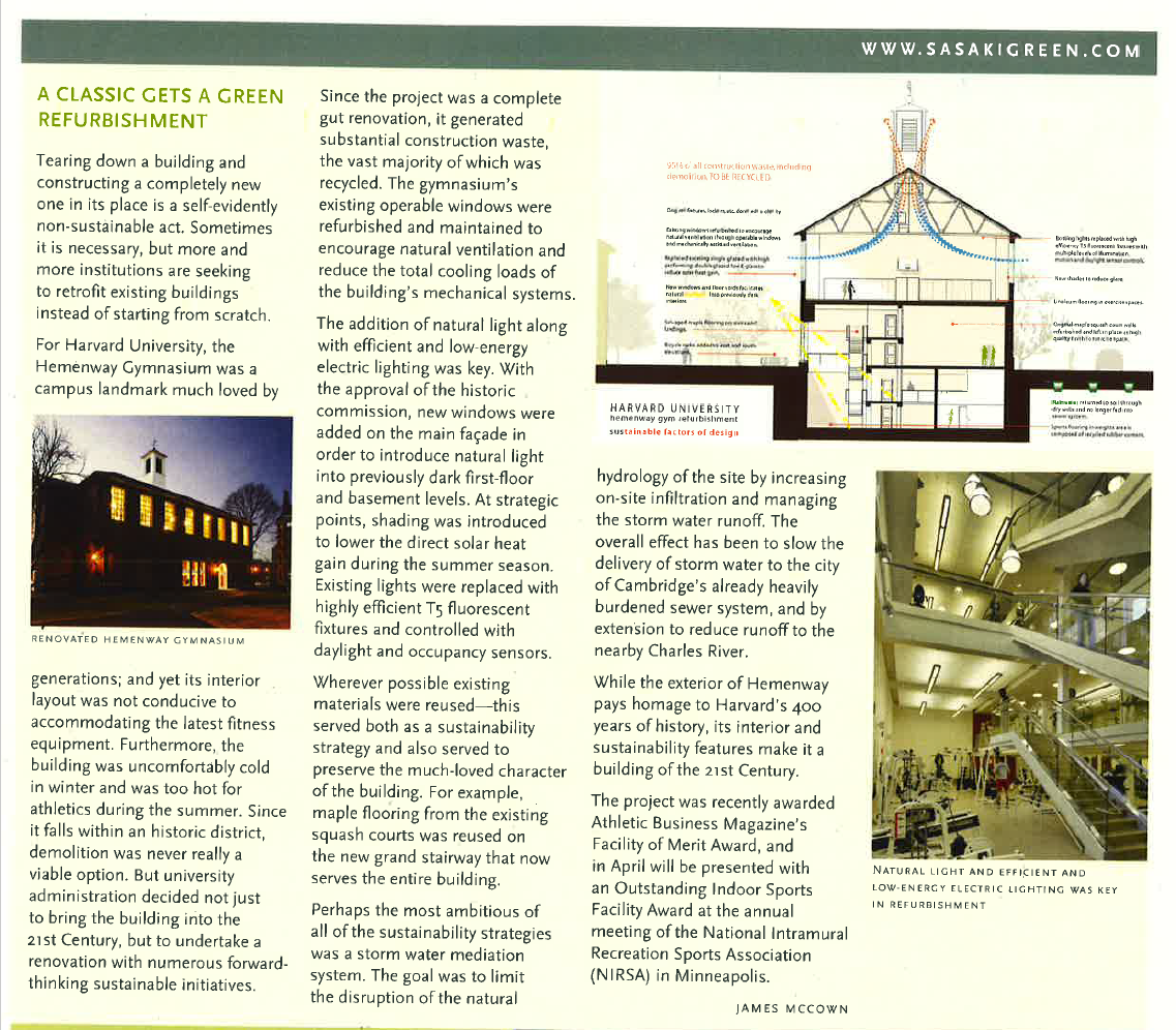 newsletter section about a building renovation