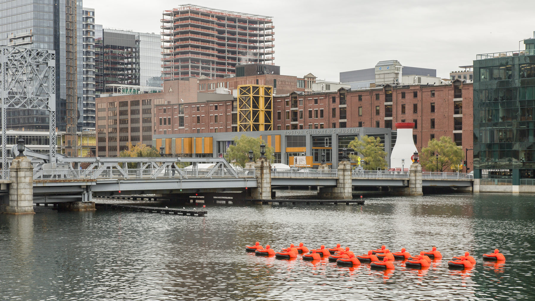 View of the children's museum from across water channel