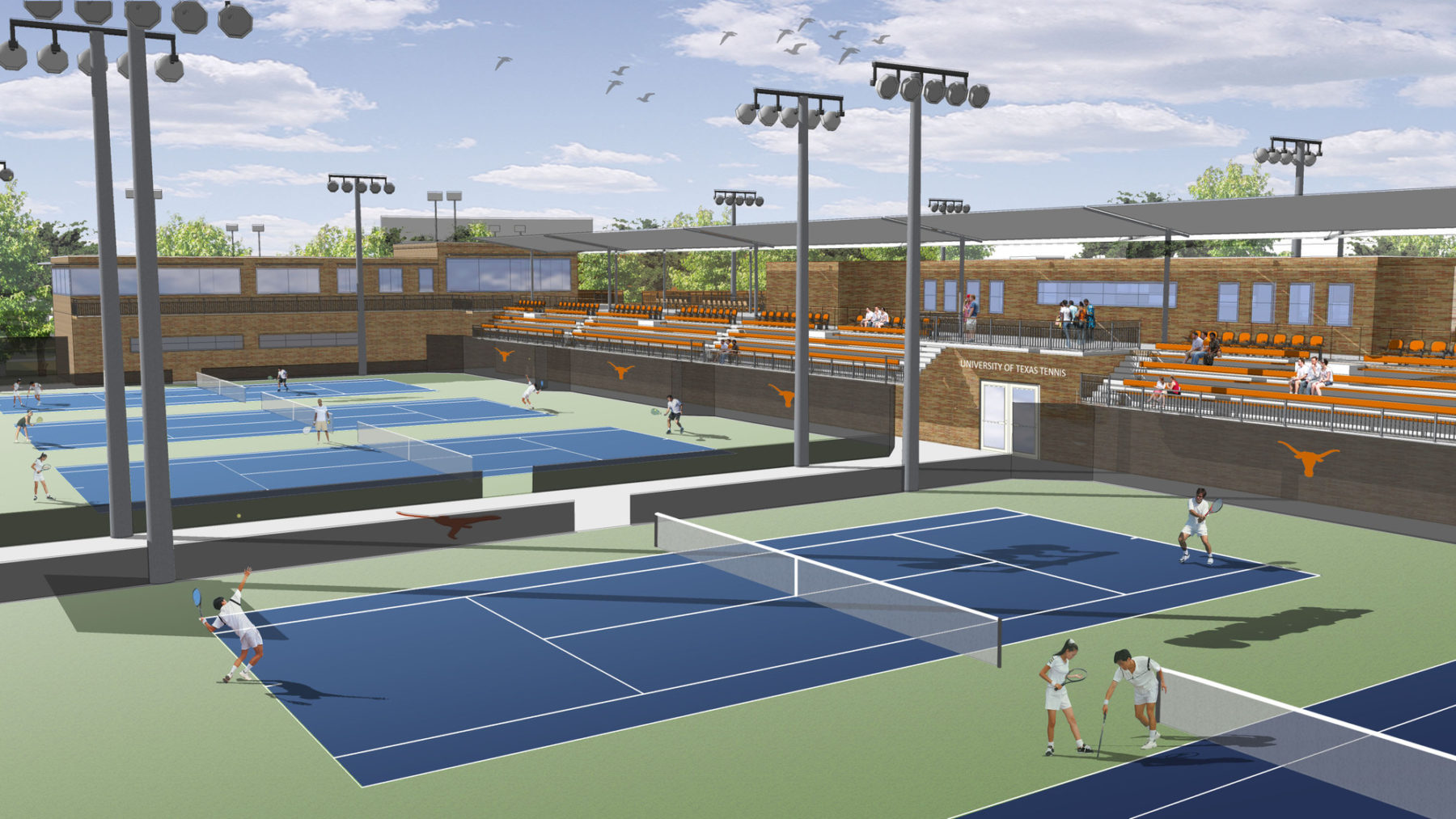 rendering of tennis courts