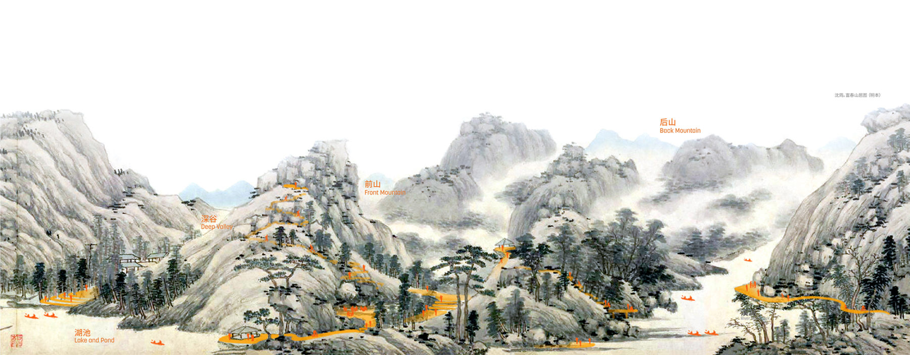 inspirational illustration of chinese mountains