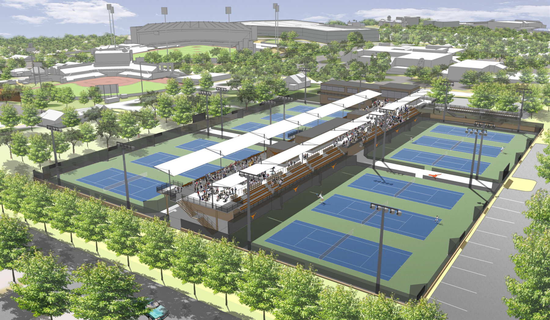 rendering of tennis courts