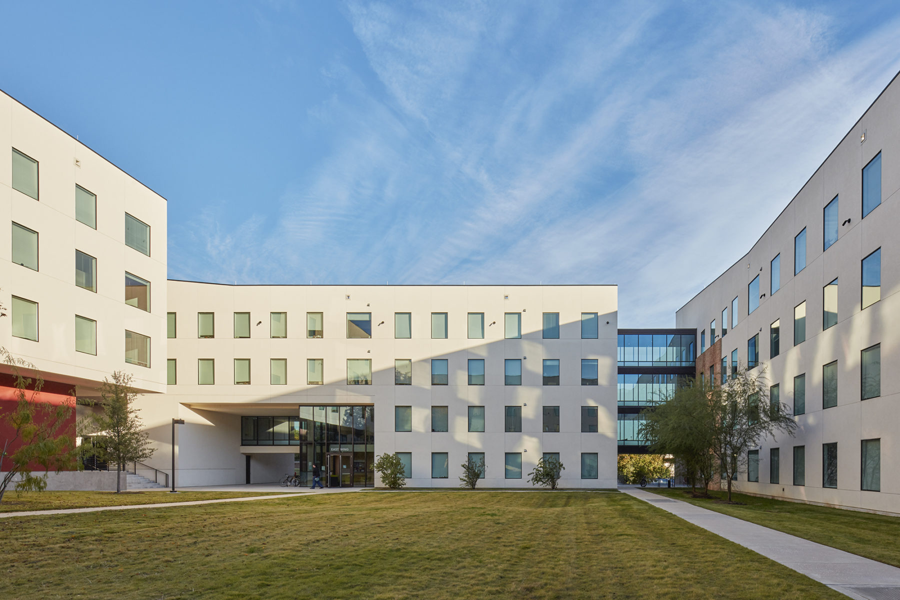 elevational view from courtyard looking east