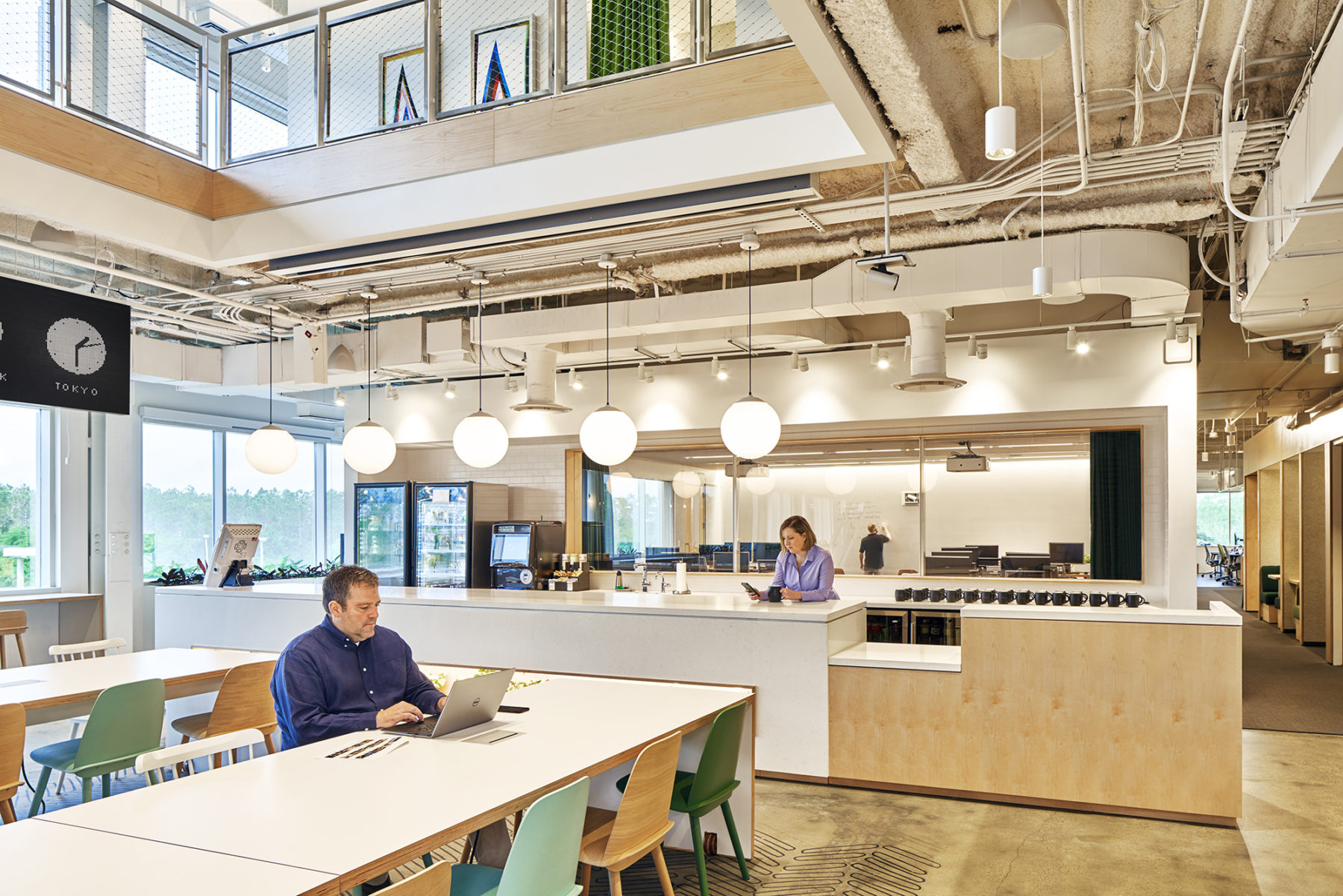 double-height atrium common space