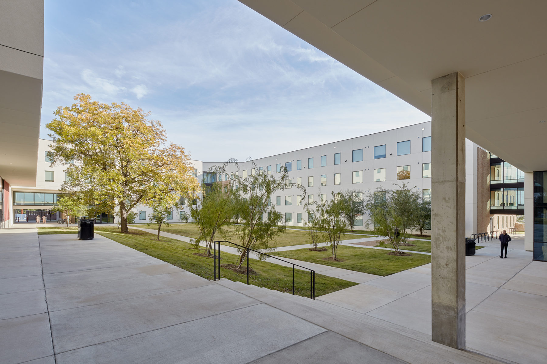 view of courtyard from underbridge overhang