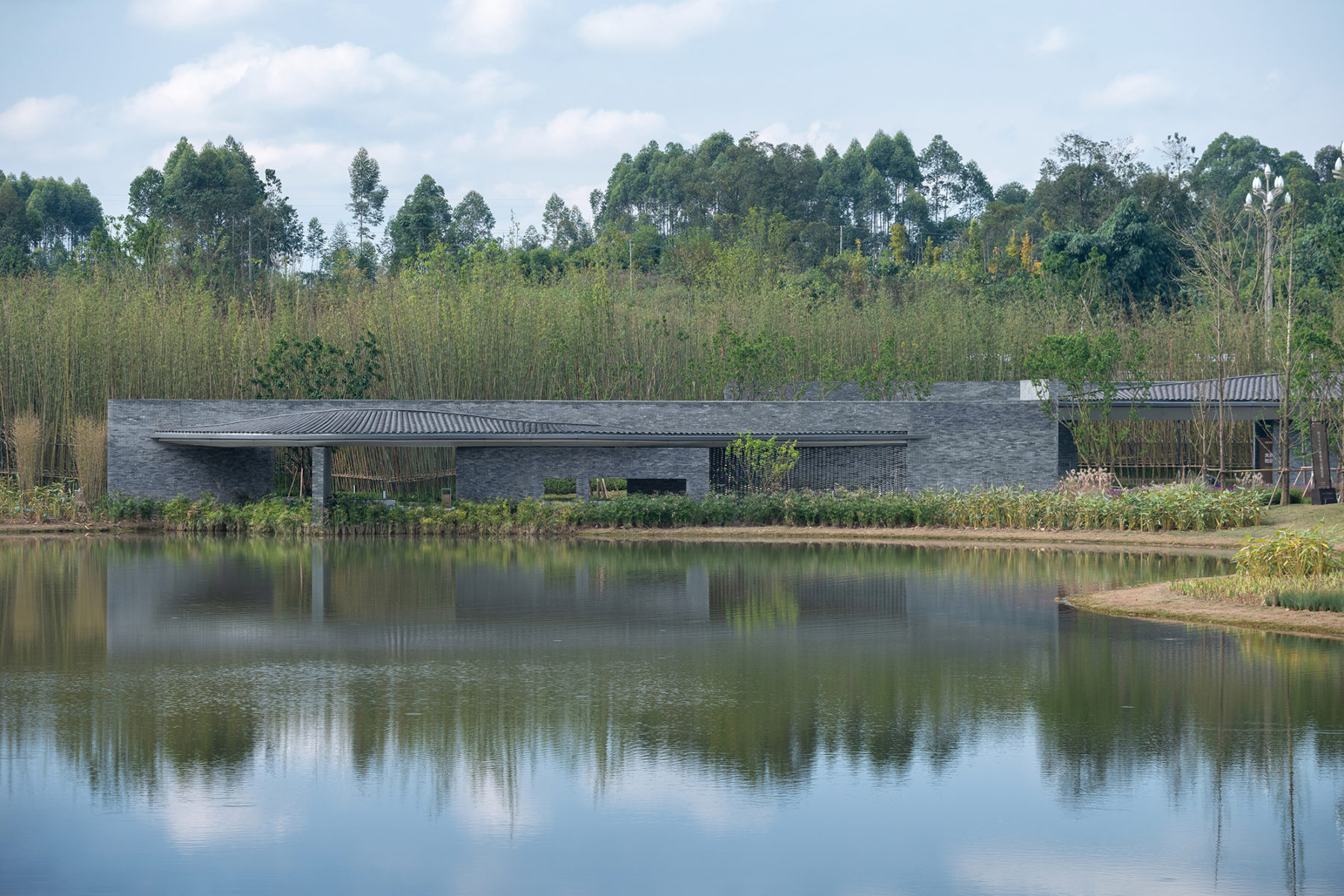 view of buiding from across water