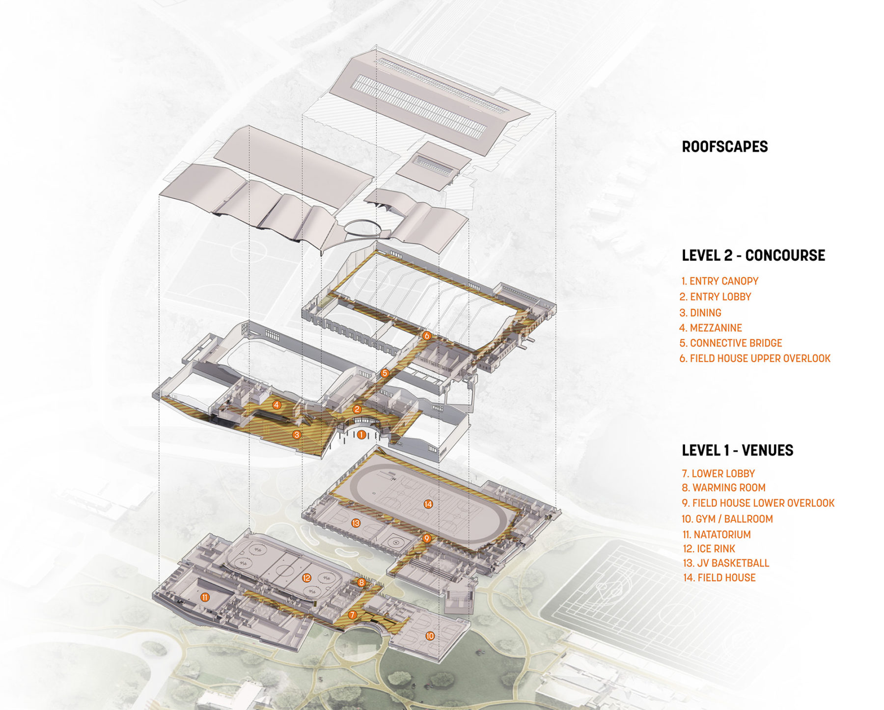 stacking floor plan axon