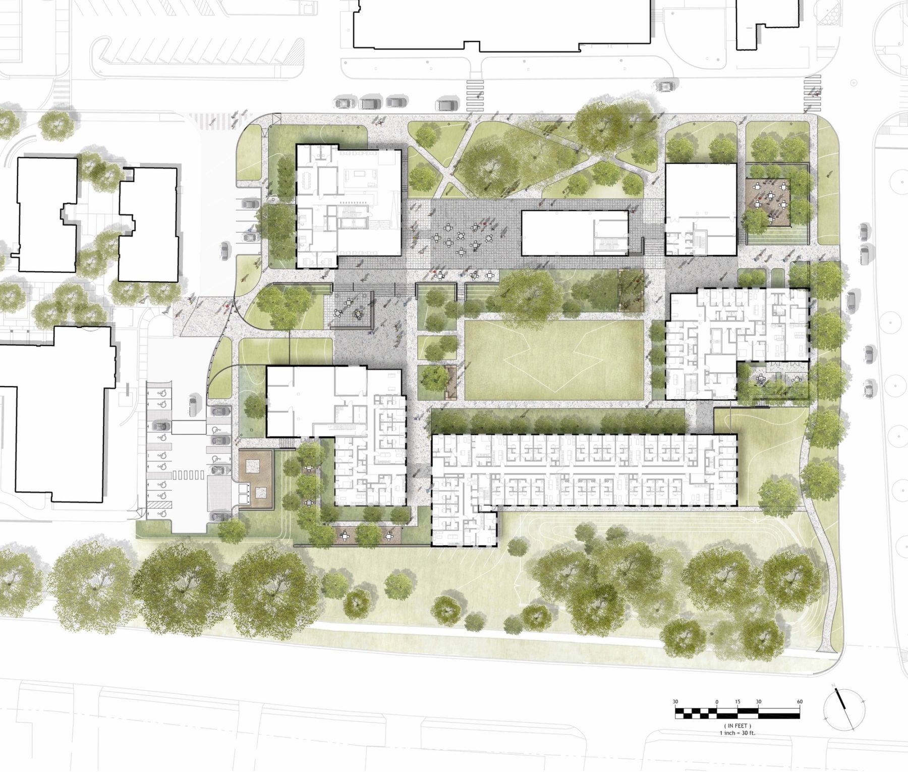 site plan of new residence hall