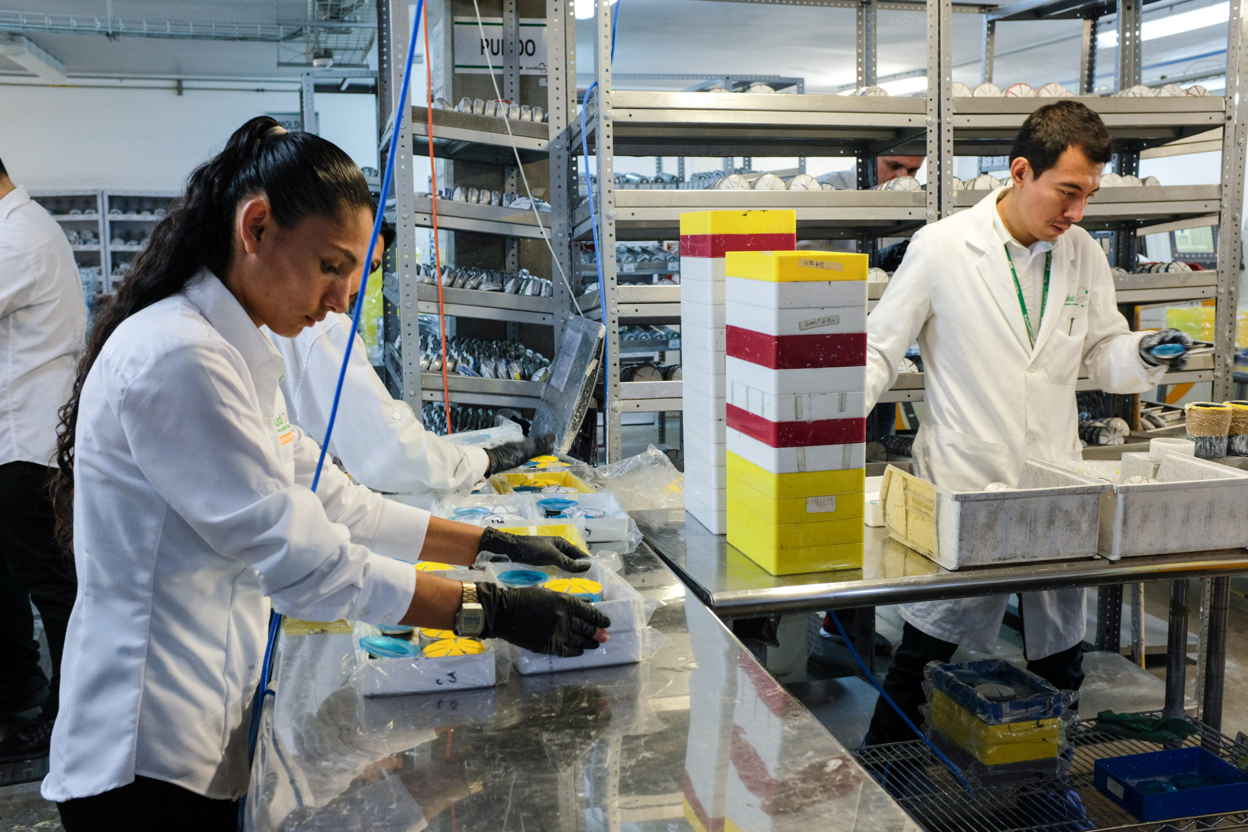 Two people working in a lab