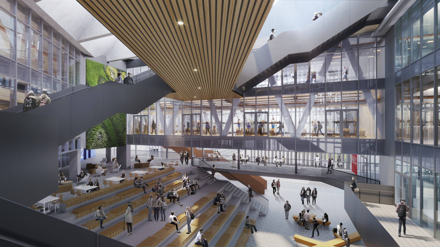 rendering of recreation center interior