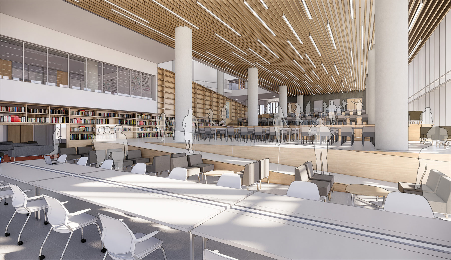 rendering of library interior