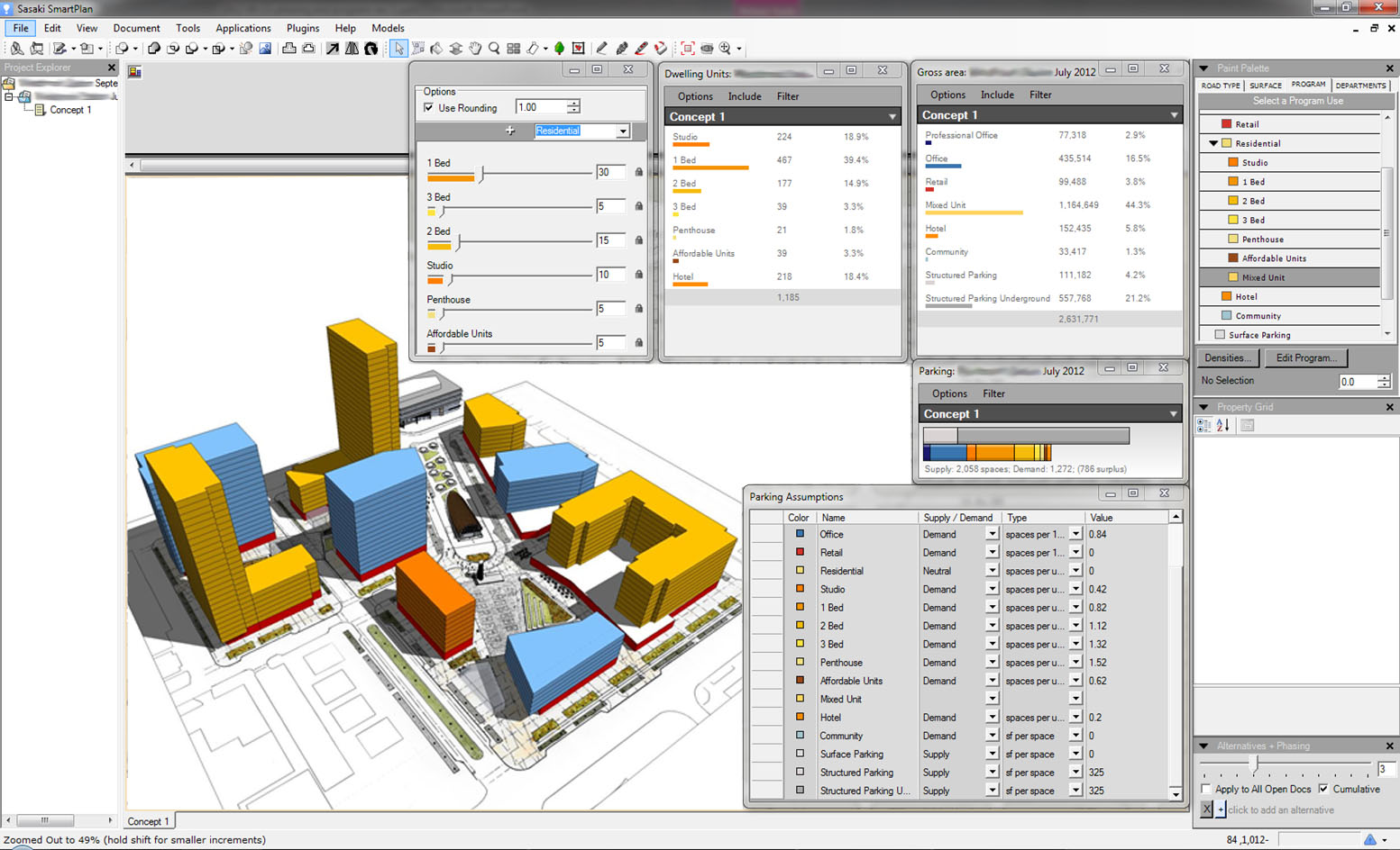 screen of planning software